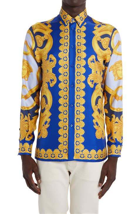 versace button shirts|long sleeve versace shirt.